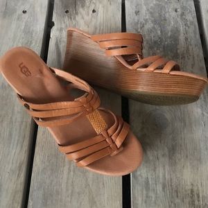 UGG Mattie Wedge Sandal - Tan, 8.5